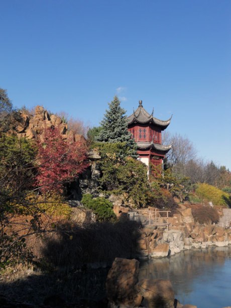 Just to the right of this exquisite view, men in hip waders were removing the apparatus of a lantern festival a few nights before.