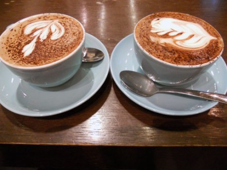 Super rich and strong hot chocolate, beautifully presented at 49th Parallel.