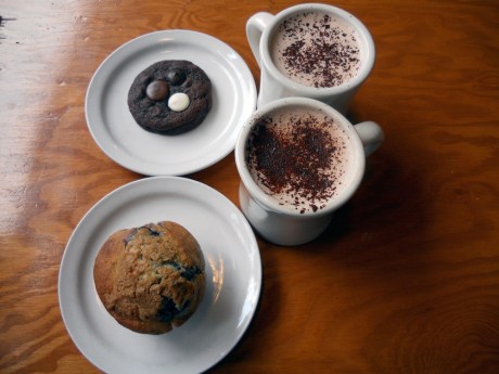 The hot chocolates and triple chocolate cookie are obvious in their deliciousness, but don't be fooled by the plain look of that muffin: lemon, lavender and wild blueberry – just divine! 