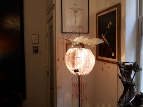 A close-up of GJ's latest piece, Trip to the Moon.