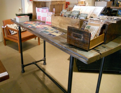 Beautiful postcards and packages of assorted buttons and interesting bits and bobs.