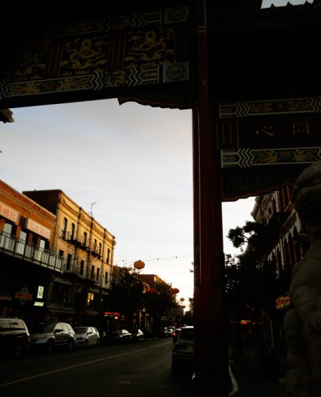 Chinatown Sunset, underneath the Gate of Harmonious Interest.