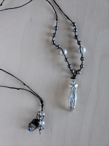 © Firehorse Designs pearls with a cast pendant by GJ Pearson