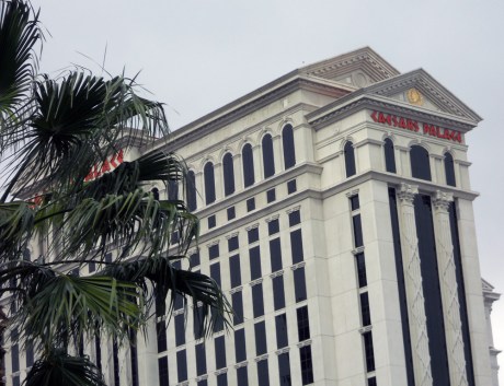The iconic Caesar's Palace. And palm trees, so many palm trees.