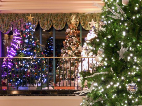 Dozens of decorated trees illuminate the lobby at The Fairmont Empress Hotel. Money raised from the public paying to vote for their favourites goes to BC Children's Hospital.