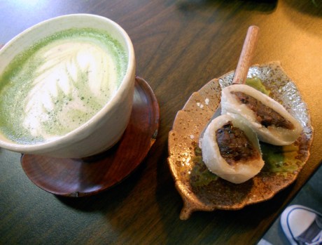 I'm loving the Maple Maccha Latte at JagaSilk, and yesterday we tried Daifuku: a traditional Japanese dessert of glutinous rice cake filled with sweet azuki bean paste. Delicious!