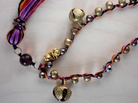 This is another piece I'm fond of; fun summery colours with cheeky brass bells.