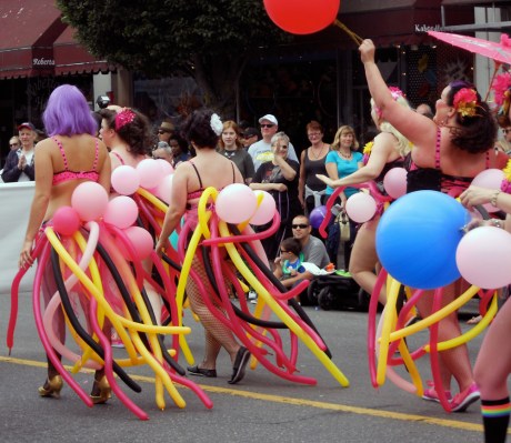 Cheesecake Burlesque with lots of balloons.