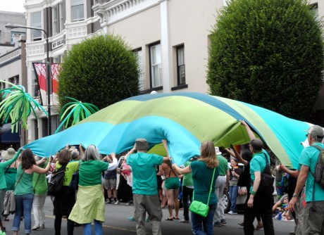 Our local Green Party MP and her group.