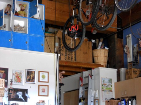 Bikes and art and storage…