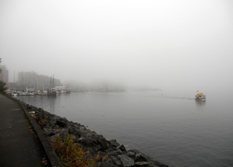 View towards Fisherman's Wharf from the walkway near The Inn at Laurel Point.