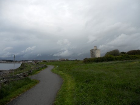 Along Dallas Road, looking towards James Bay.