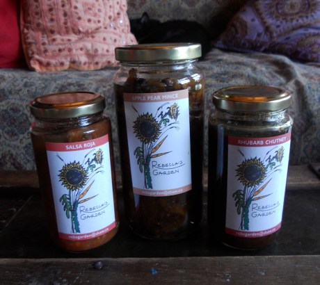 Oh yummy! Preserves by our dear friend Rebecca. She sells from the Moss Street Market on Saturdays. The apple pear mince is amazing on ice cream.