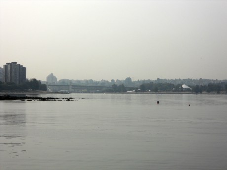 Smokey skies from many nearby forest fires.