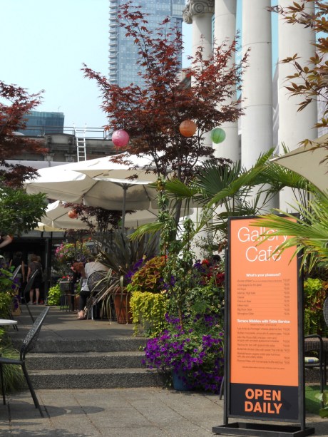 The patio at the Gallery Cafe, Vancouver Art Gallery.